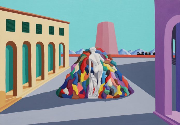 Piazza Michelangelo Pistoletto, 2025, acrilico su tela